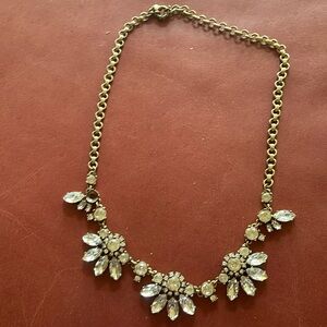 JCrew brass and crystal necklace